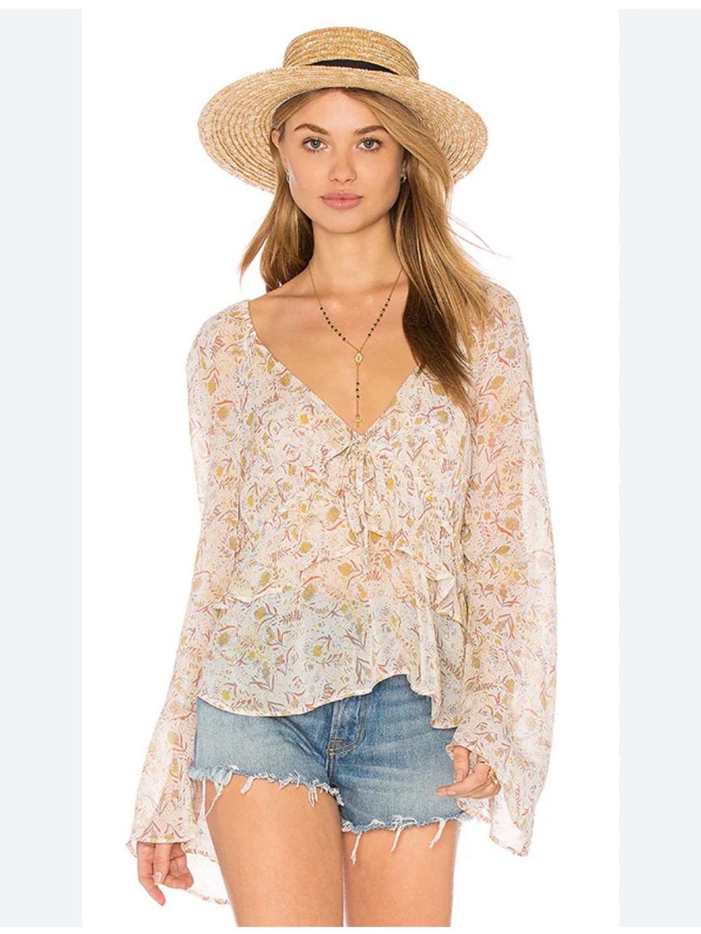 Free People Uptown boho  Bell Sleeve Top size medium